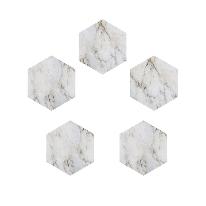 Contemporary Marble Look Wallpaper Panel for Living Room 5-sq ft Wall Art in Grey-White, Removable