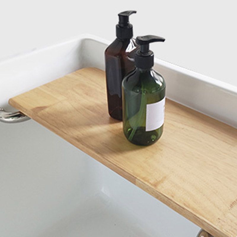 Modern Rectangle White Acrylic Bathtub Back to Wall with Drain Bath Tub and Overflow Hole