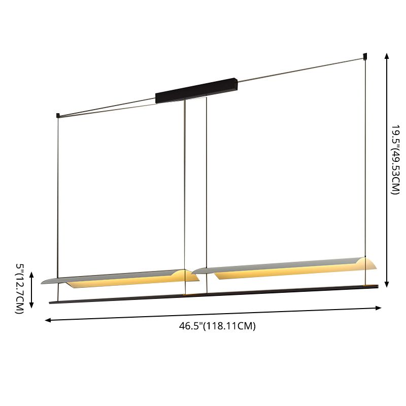 Paper Grandes luces colgantes de cocina Metálicas Simplicidad moderna Luces de araña de la isla para la oficina