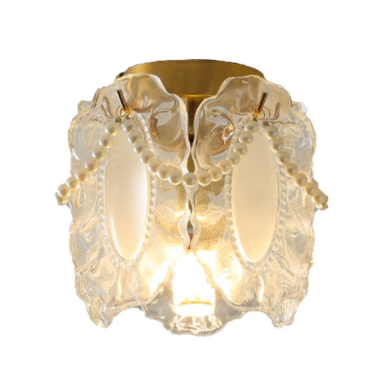 Modern Simple Ceiling Light Geometry Shape Ceiling Lamp with Glass Shade for Bedroom