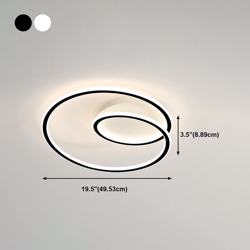 Metal Round Shade Flush Ceiling Light Modern Style 1-Light Flush Mount Fixture