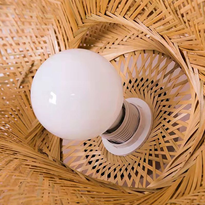 Japanisches Pendel Lichtkuppel Rattan 1 Lichthänge Deckenleuchte für Tea Room