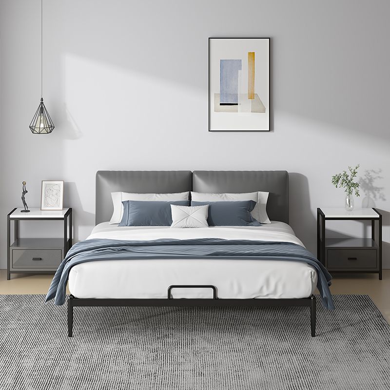 Upholstered Headboard Bed Standard Metal and Upholstered Bed