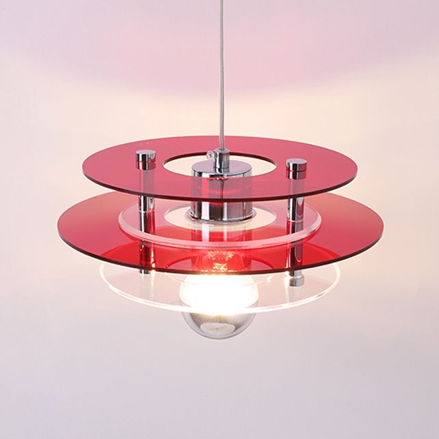Nordic Style Macaron Pendant Light 1 Light Metal Acrylic Hanging Light for Bedside