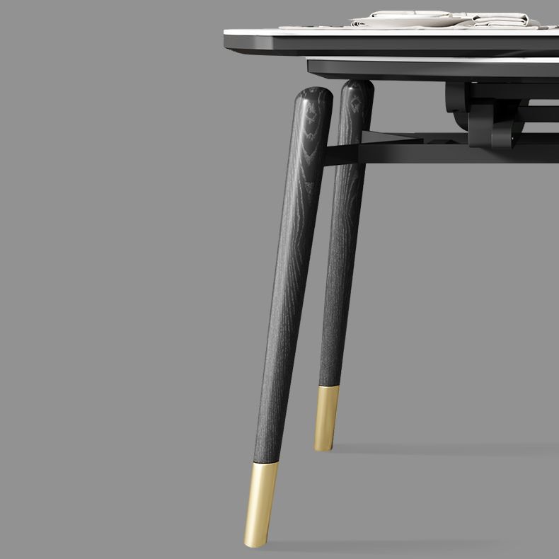 Kitchen Modern Sintered Stone Dining Table of Traditional Height with Collapsible Dining Room Sets