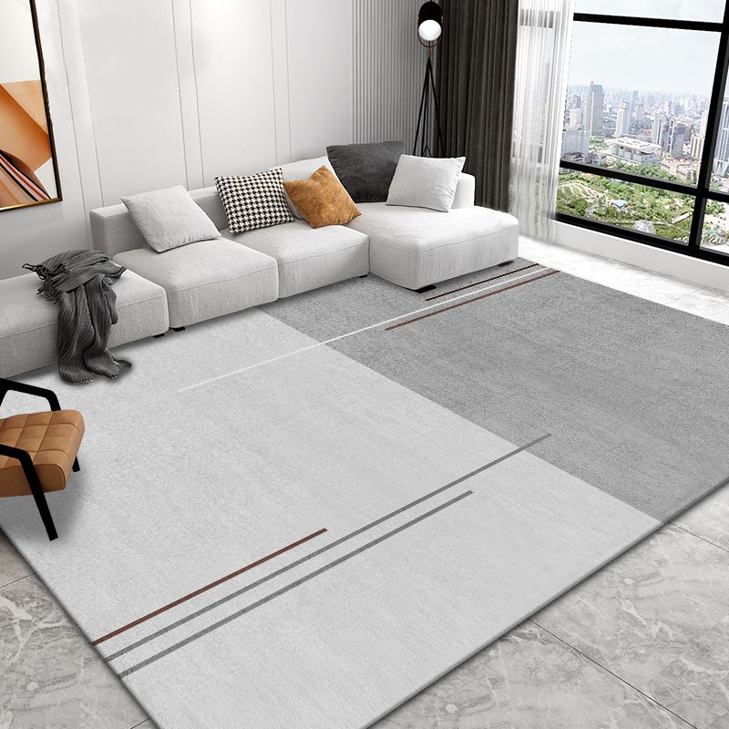 Stylish Modern Area Carpet Geometric Pattern Polyester Area Rug Anti-Slip Washable Rug for Bedroom