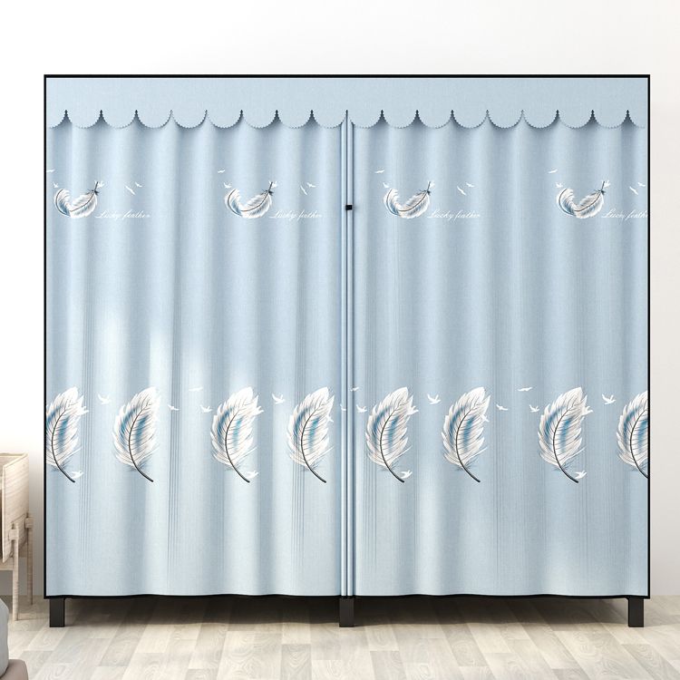 Stainless Steel Frame Wardrobe Armoire Modern Style Wardrobe Cabinet with Clothing Rod
