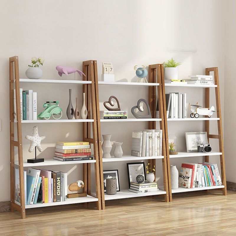 Modern Ladder Shelf Bookcase Wooden Bookshelf for Study Room