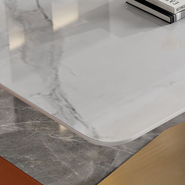 Traditionele luxe rechthoekige eettafel stenen meubilair met voetstuk