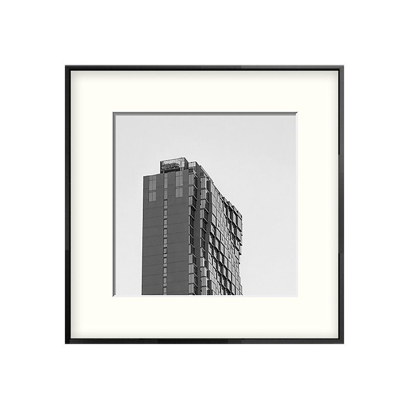 Top of Building Art Print Grey Canvas Square Wall Decor for Decorative, Multiple Sizes
