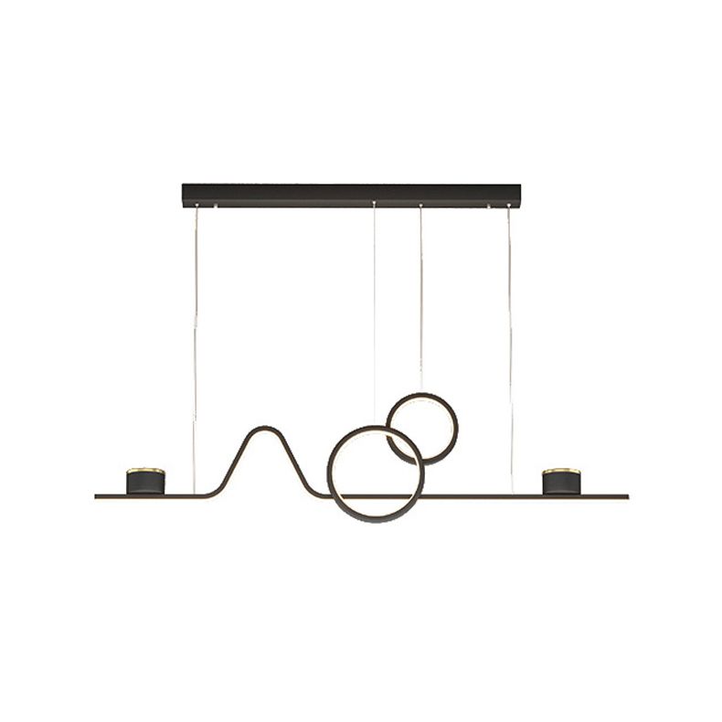 Nordic Metal Island Light Geométrico 39.5 "de ancho Multi Light Island Colgante para comedor