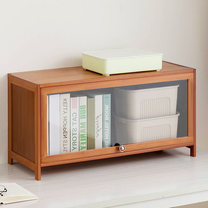 Standard Book Shelf with Doors Brown Bookshelf for Study Room