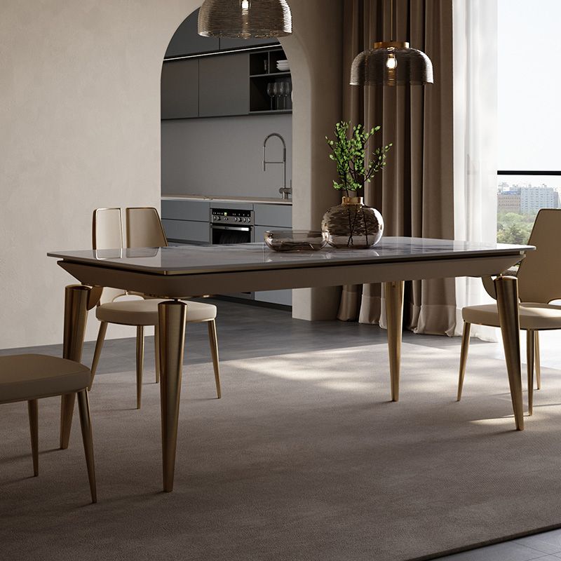 Designer Style Sintered Stone Dining Set Rectangle 1/4/7 Pieces Dining Table with Chairs