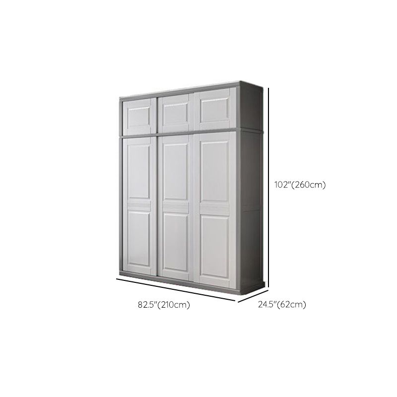 Rubberwood Wardrobe Cabinet with Shelves Modern Wardrobe Closet