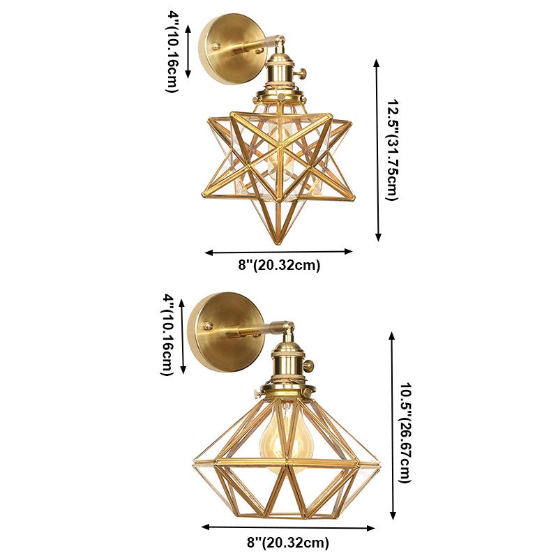 Geometric Wall Sconce Lighting Modern Style Metal and Glass 1 Head Wall Mounted Light Fixture