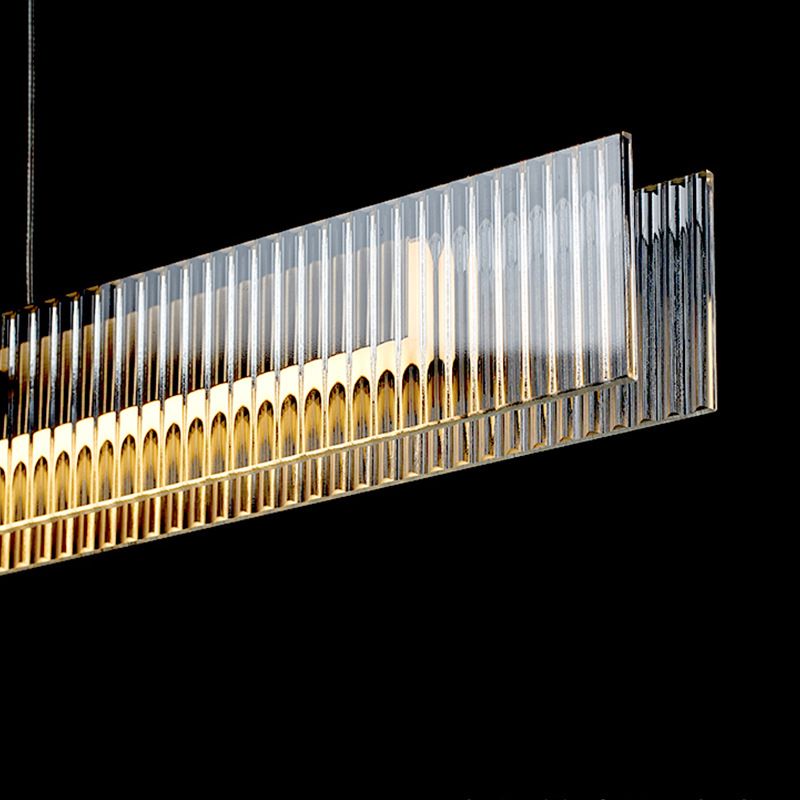 Modern Black/Golden Kitchen Island Lighting Linear LED Island Pendant Lighting