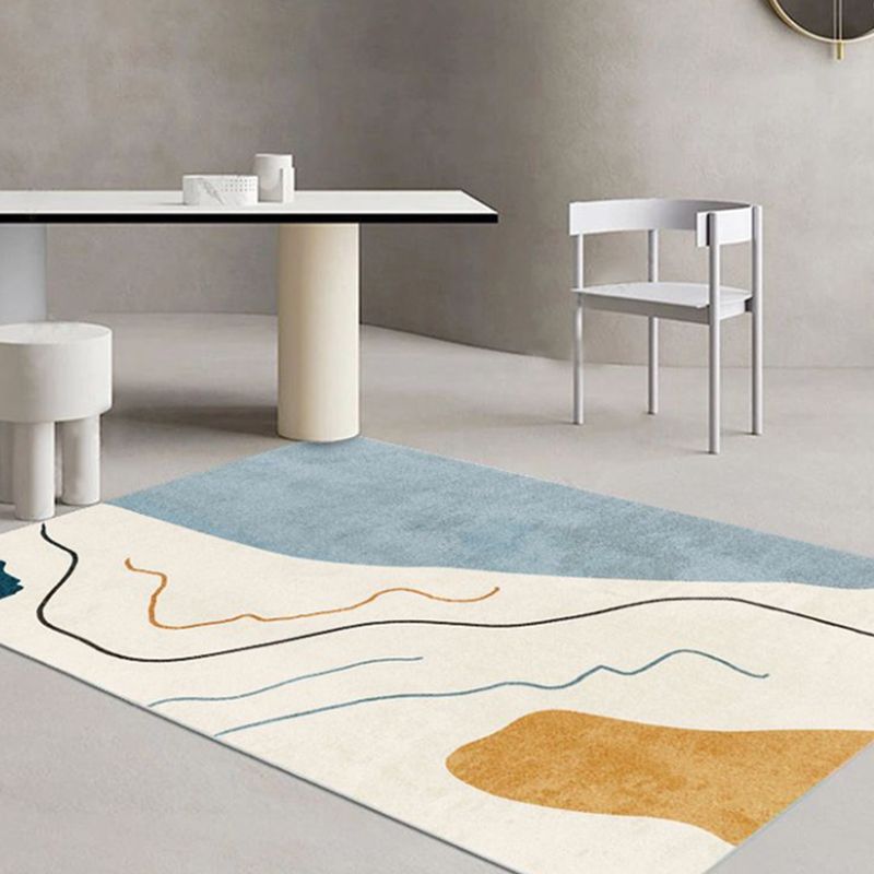 Pink Simplicity Carpet Polyester Color Block Carpet Stain Resistant Carpet for Drawing Room