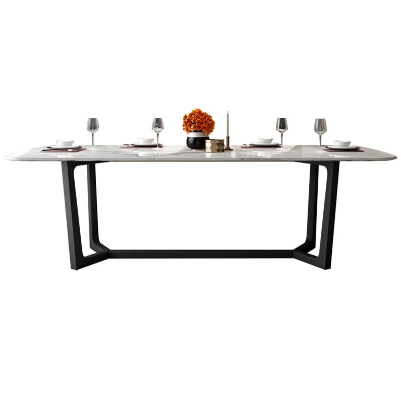 Modern Style Rectangle Sintered Stone Table Set 1/4/5/7 Pieces Dining Set