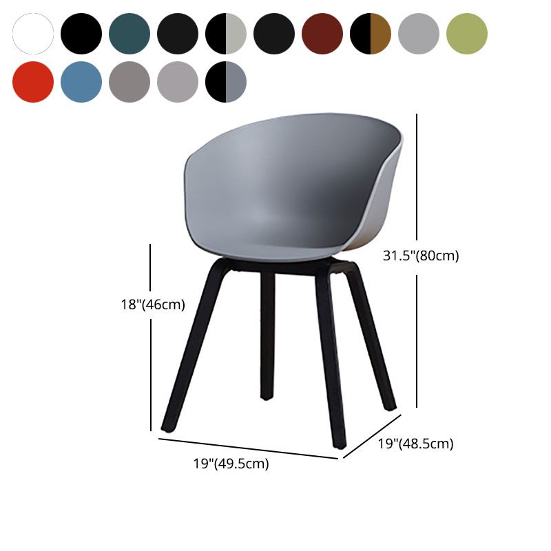 Contemporary Style Dining Chair Arm Side Chairs with Wooden Legs