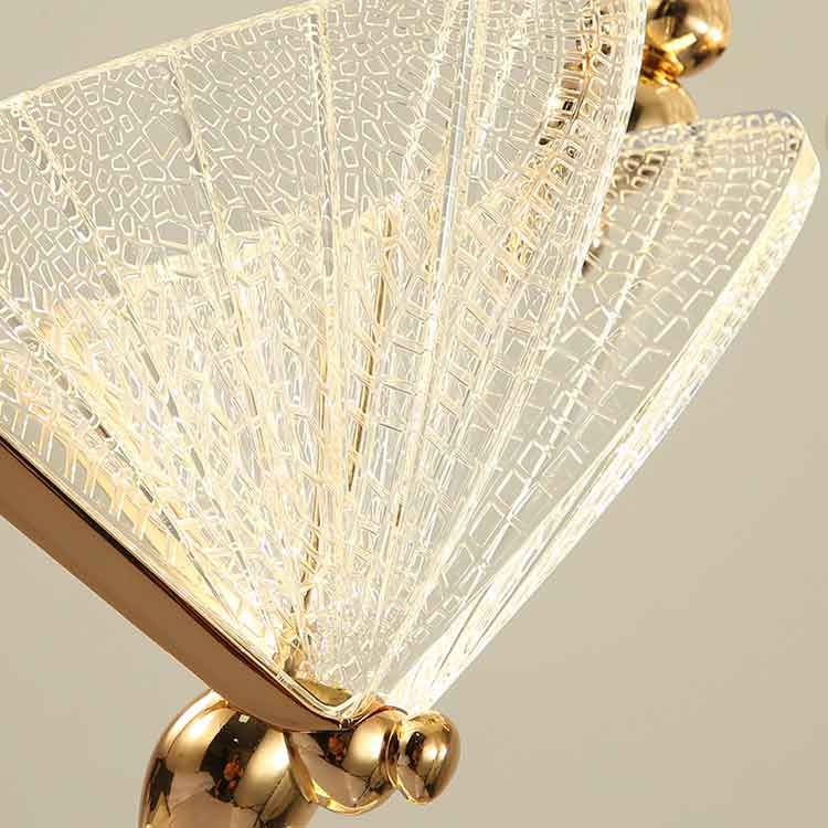 Lámparas colgantes de mariposa acrílica en moderna iluminación colgante de metal LED de estilo creativo