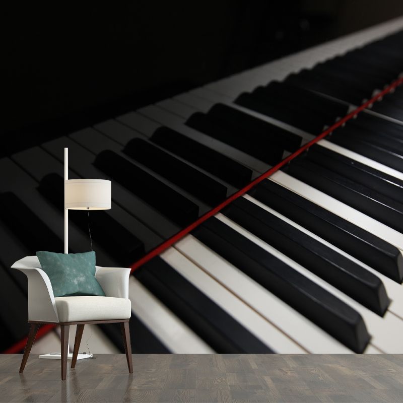 Piano Photo Mural Wallpaper Water-Resistant Wall Covering for PlayRoom