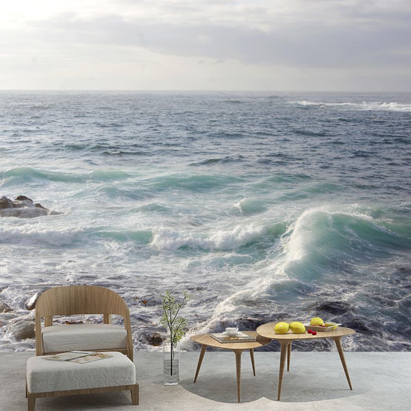 Sea Mural Environment Friendly Wallpaper Home Decoration for Dining Room