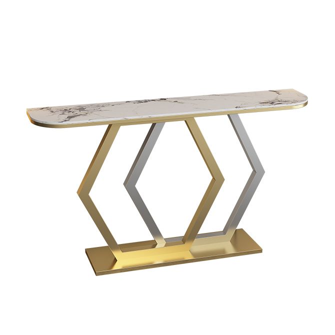 Glam Console Accent Table Antique Finish Sofa Table in Stone