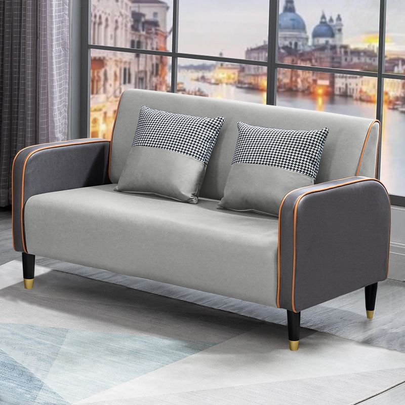 Scandinavian Square Arm Loveseat with Tight Back for Apartment
