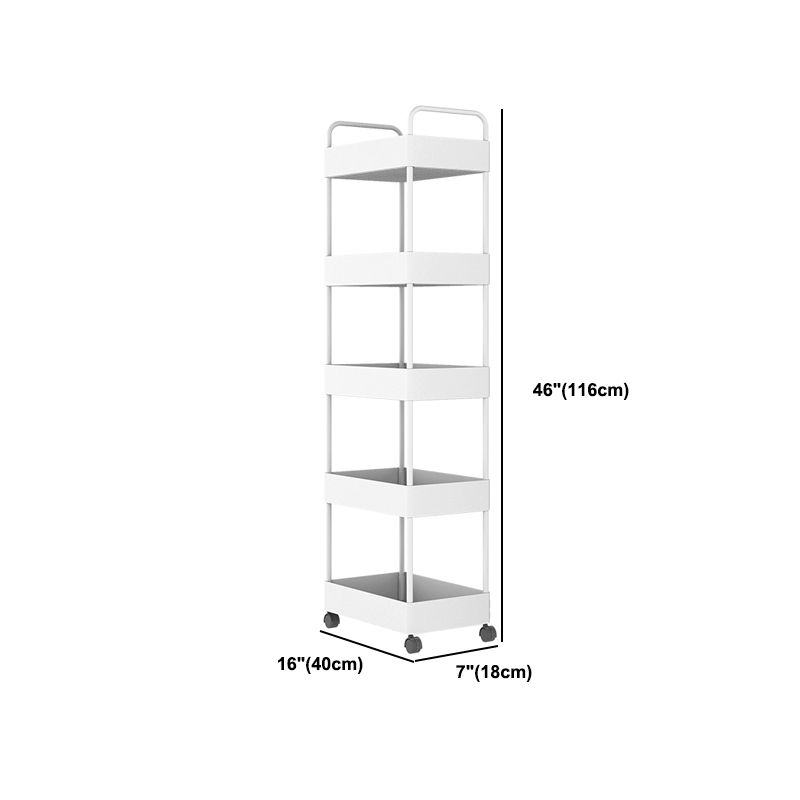 Modern Plastic Bookshelf Pure White Etagere Open Shelf Bookcase