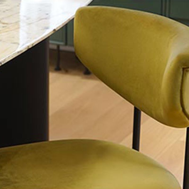 Chaise d'appoint de salle à manger moderne, chaises de salle à manger sans accoudoirs à dossier ouvert avec pieds en métal