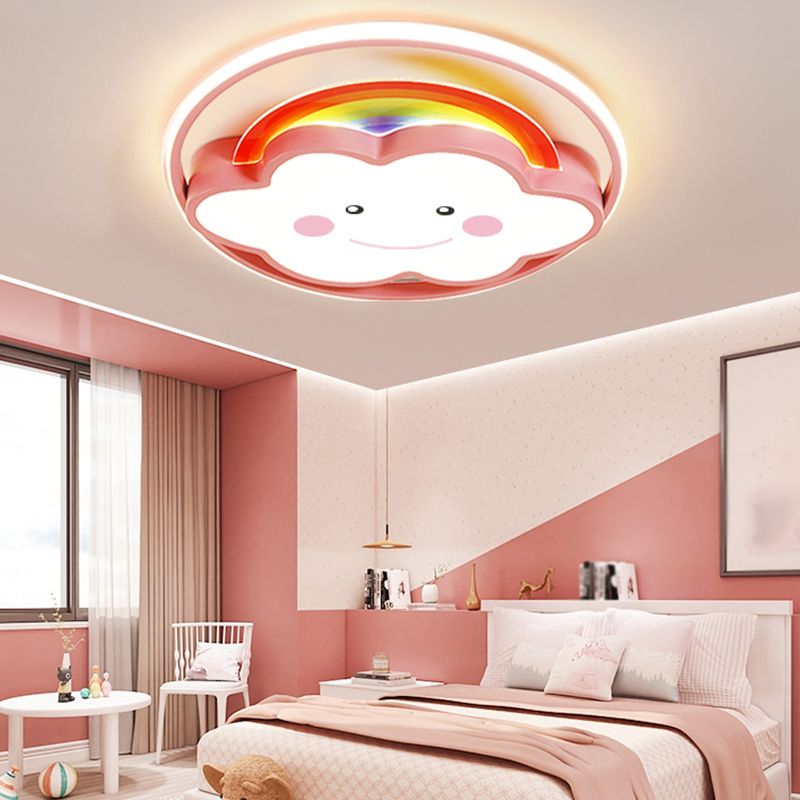 Cloud Shaped LED Ceiling Light Acrylic Shade Modern Style Flush-mount Lamp for Bedroom