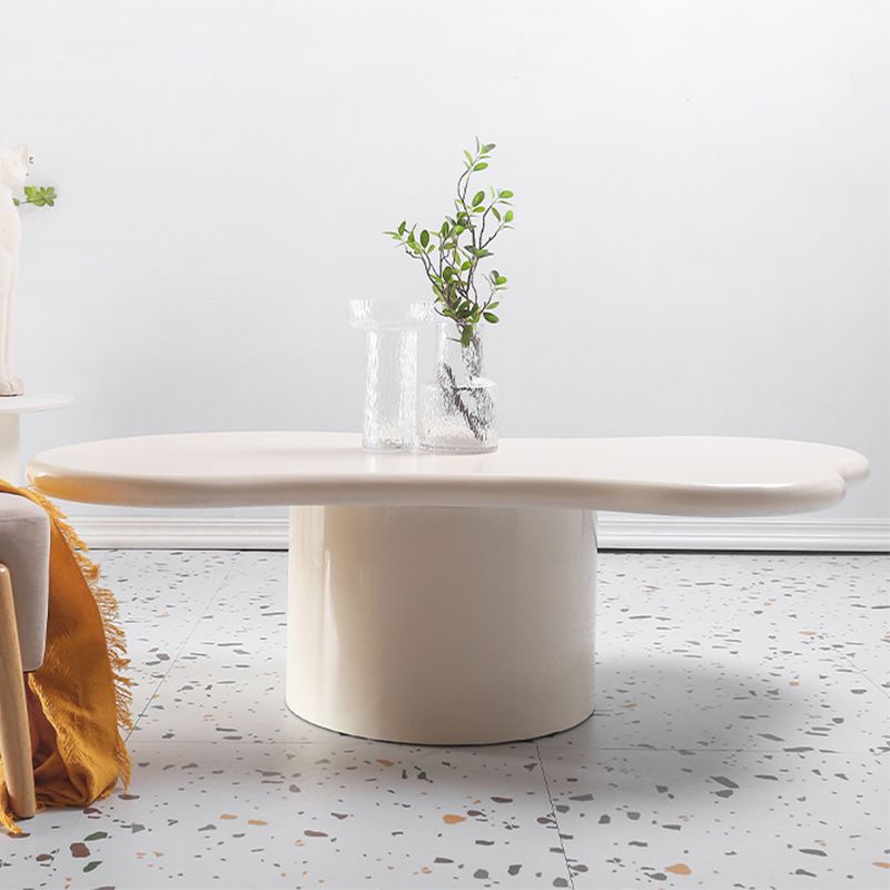 15"H Contemporary Coffee Table Wooden White Coffee Cocktail Table