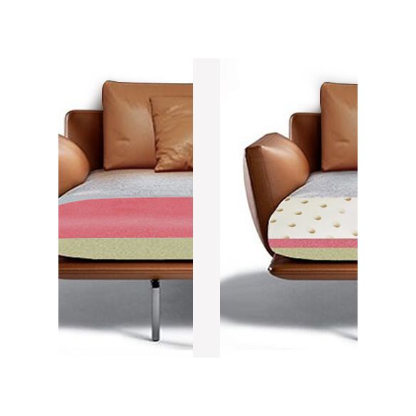 34"H Scandinavian Sectional Sofa Orange Sleeper Sectional with Pillows