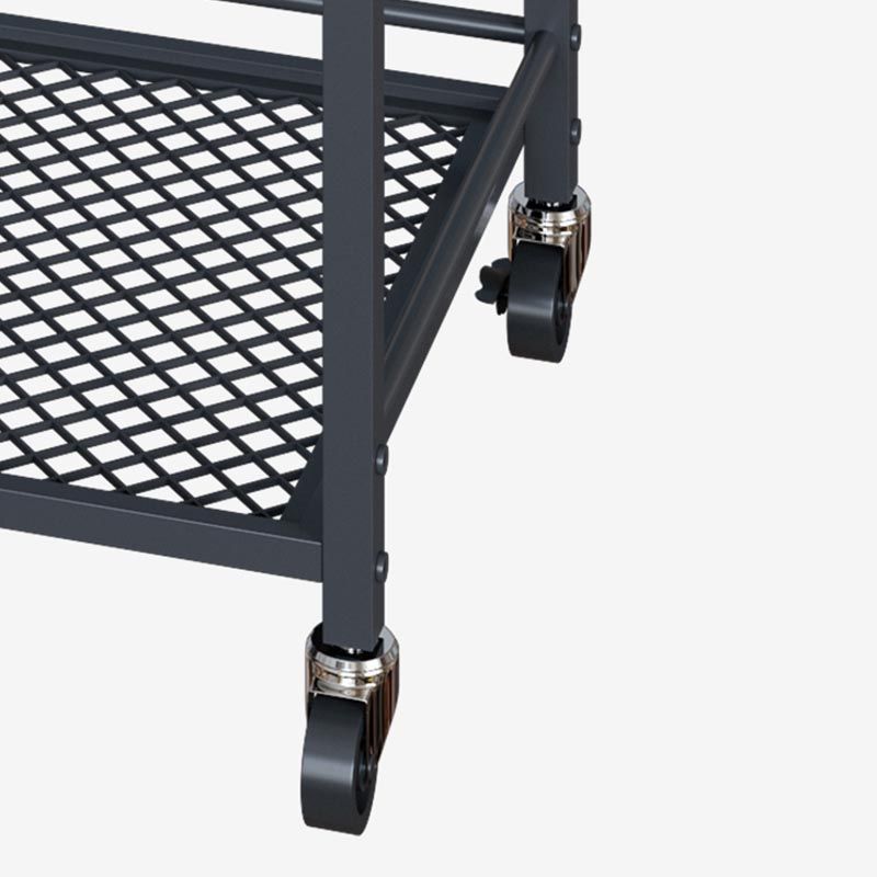 Modern Style Metal Prep Table 31.5"H Rolling Wood Prep Table with Towel Rack