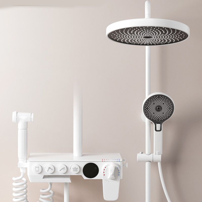 Modern Shower Set Dual Shower Head Slide Bar Included Shower Head Combo