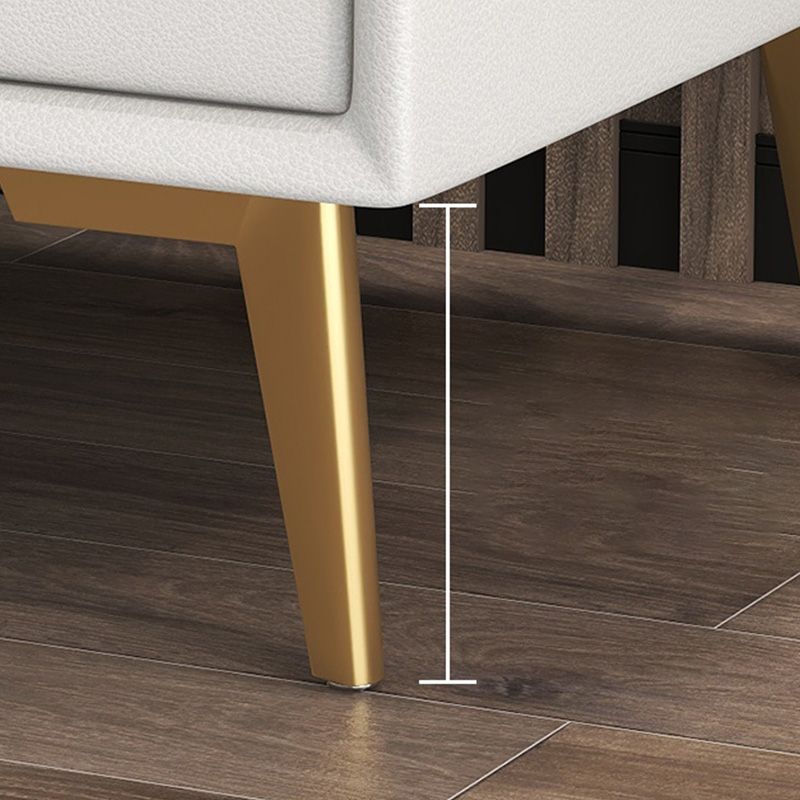 Leather Accent Table Nightstand Modern Bedside Cabinet with Drawers