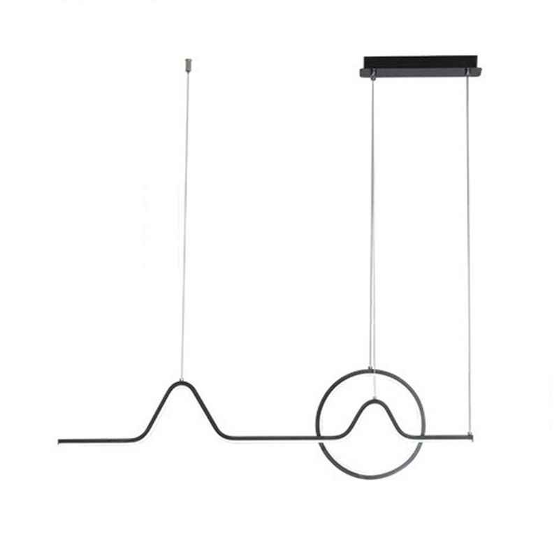 Éclairage d'île en métal moderne en forme d'île de forme linéaire