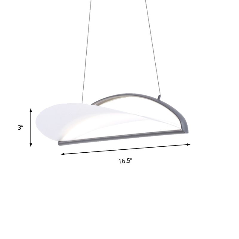 Éclairage de plafond ultra gris / blanc Minimaliste LED Pendante acrylique LED, 16,5 "/23,5" de large