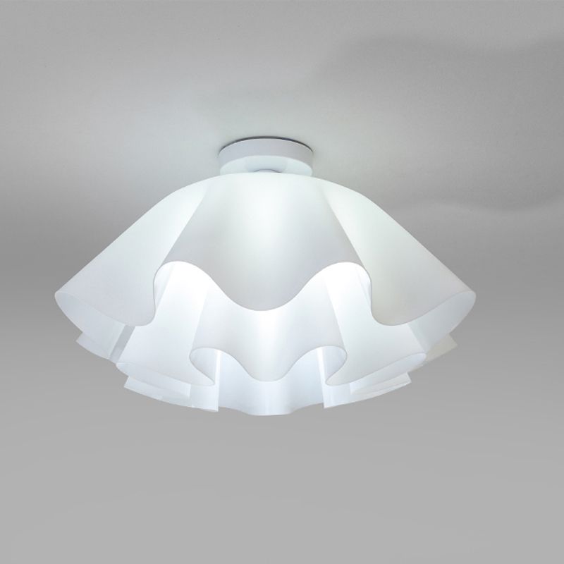 Flower Shape 1 - Light Flush Mount Light Iron and Acrylic Flush in White