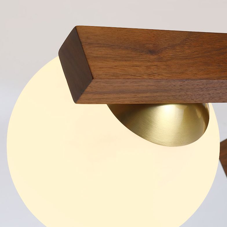 Soggiorno moderno semifulò l'illuminazione a monte sputnik a soffitto in legno montato