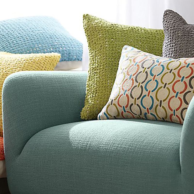 4 Wooden Legs Curved Sofa Blue/Grey/Beige Sofa for Bonus Room