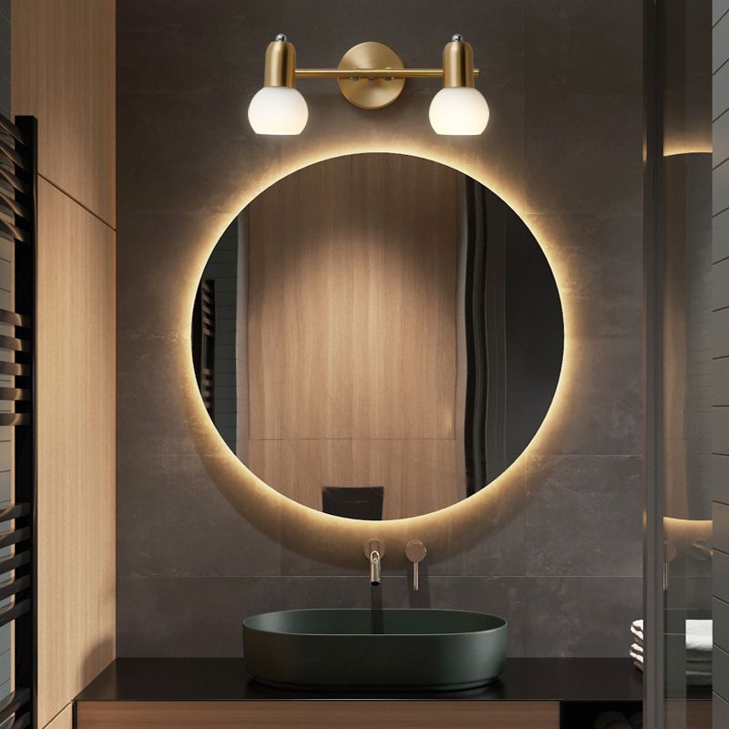 Postmodern Style Wall Sconce Gold Multi Blubs Metal Wall Mounted Lamps for Bathroom