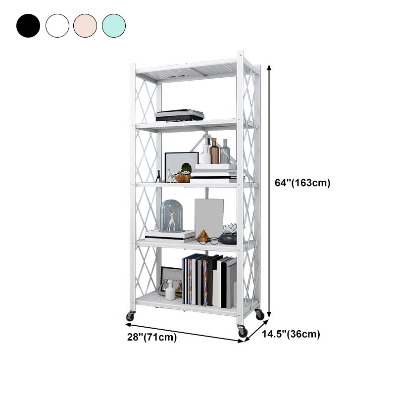 Steel Bookcase, 14.5" W, Geometric 3/4/5-Shelf Stackable Bookshelf Shelves