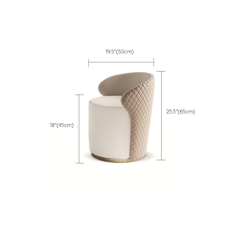 Glam Slate Makeup Dressing Table Stool Set in Beige with 57" Tall Mirror