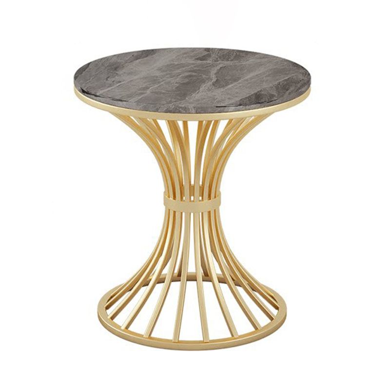 Metal Traditional Luxury Round Table Sintered Stone Top Indoor Table for Home