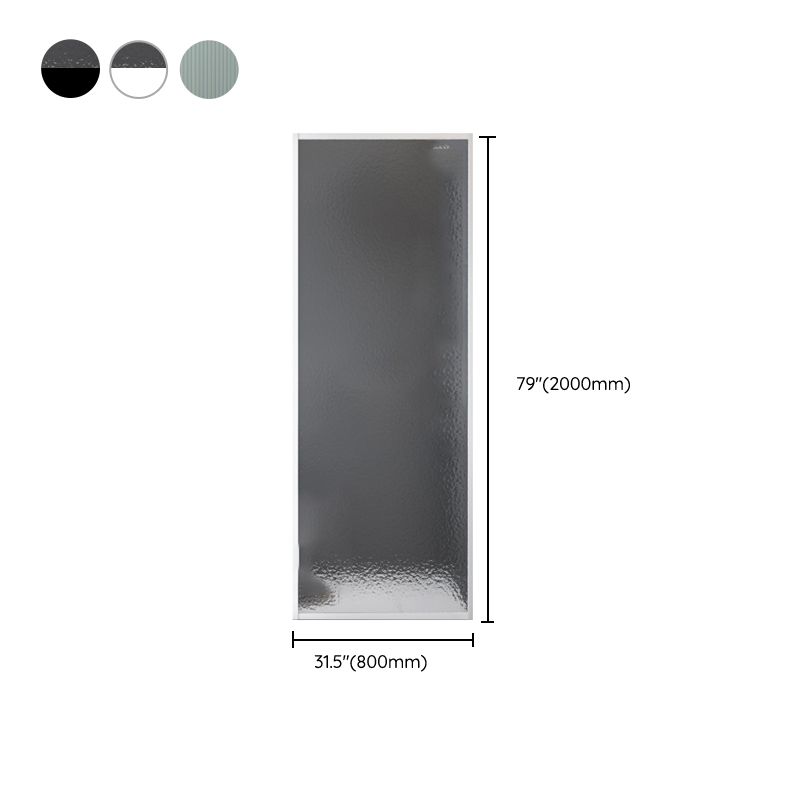 Fixed Semi Partition Shower Screen Black Full Frame Tempered Glass Shower Door