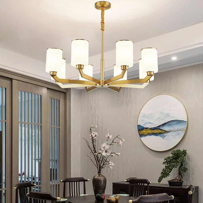Copper Contemporary Hanging Light Fixtures Cylinder Ceiling Light for Living Room