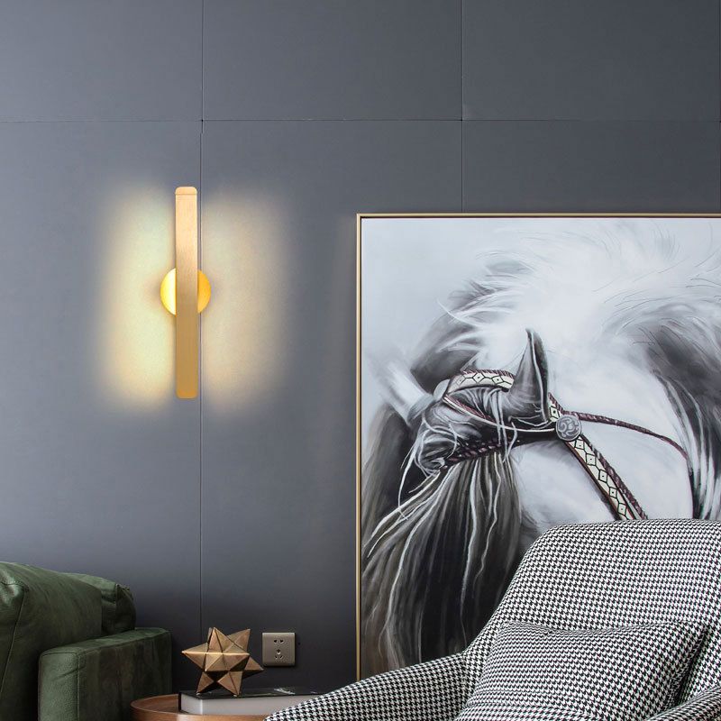 Lampada a parete a LED in alluminio spazzolato oro design rotabile in stile nordico semplicità da letto a parete luce