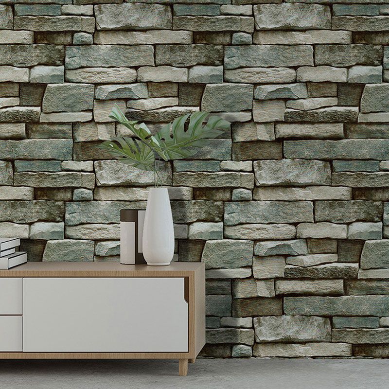 Vinyl Rock and Brick Wallpaper 17.5-inch x 19.5-foot Industrial Retro Removable Irregular Wall Decor