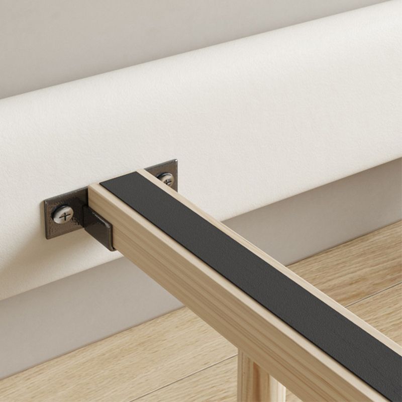 Genuine Leather Standard Bed Bed Frame Upholstered Headboard